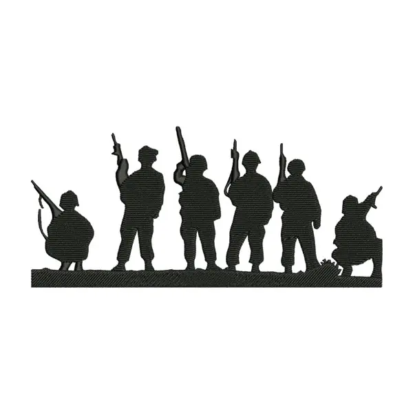 Military Embroidery Design – Brothers in Arms Silhouette Machine Embroidery File
