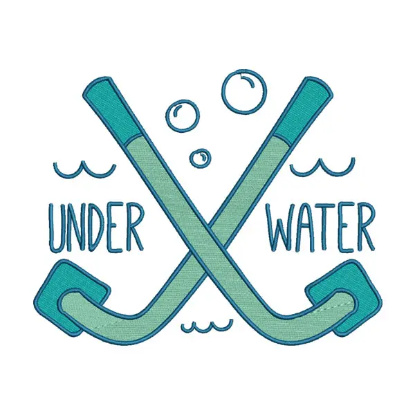 Underwater Embroidery Design – Snorkel & Diving Tube Machine Embroidery File