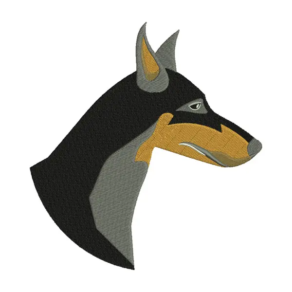 Doberman Embroidery Design – Dog Head Silhouette Machine Embroidery File