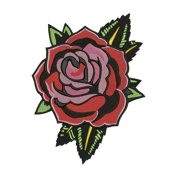 Rose Embroidery Design – Red Flower Machine Embroidery File