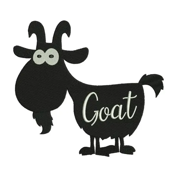 Goat Embroidery Design – Cartoon Animal Machine Embroidery File