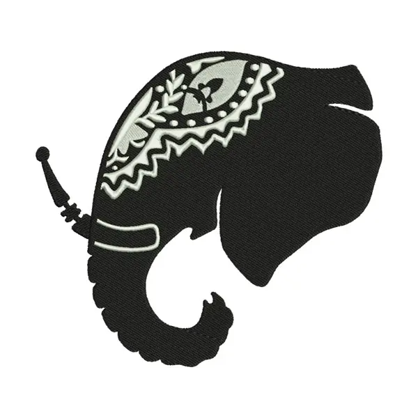 Elephant Head Embroidery Design