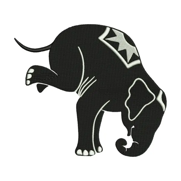 Circus Elephant Handstand Embroidery Design