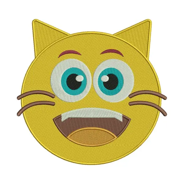 Cat Emoji Embroidery Design
