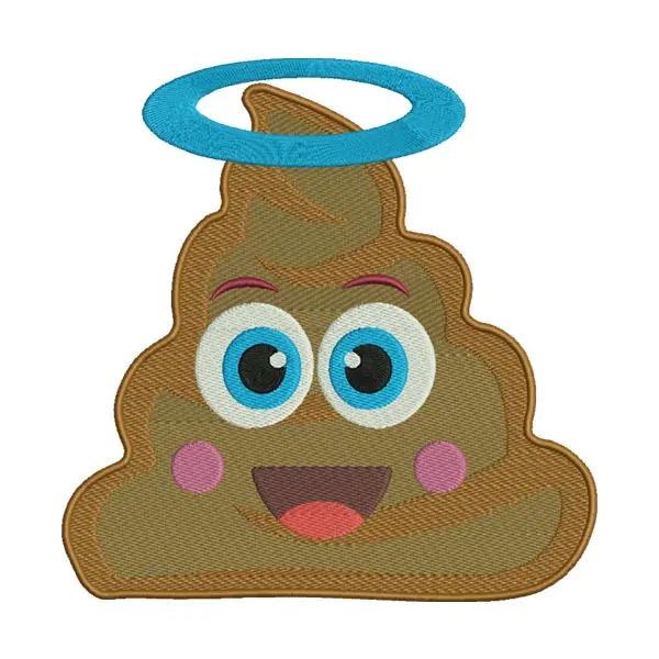 Angel Poop Emoji Embroidery Design