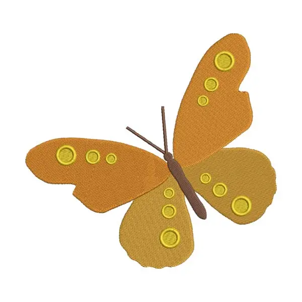 Orange Butterfly Embroidery Design