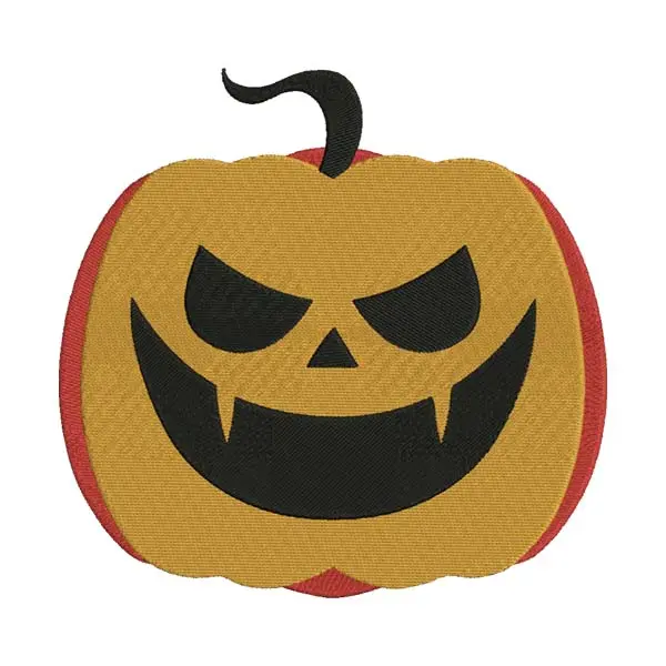 Creepy Fanged Jack-o-Lantern Embroidery Design