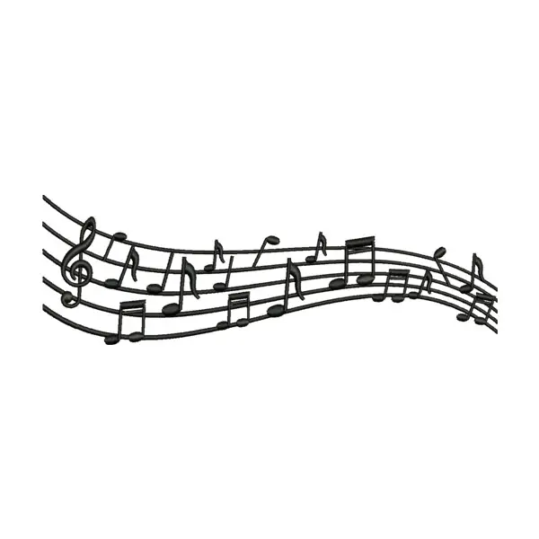 Musical Notes Wave Embroidery Design