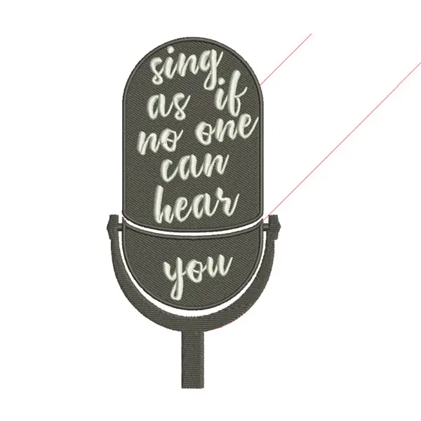 Vintage Microphone Quote Embroidery Design