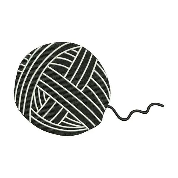 Wool Yarn Ball Embroidery Design