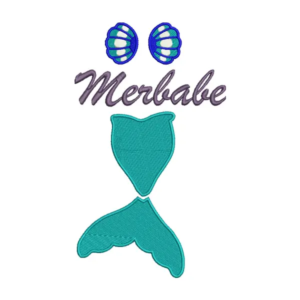 Merbabe Mermaid Embroidery Design