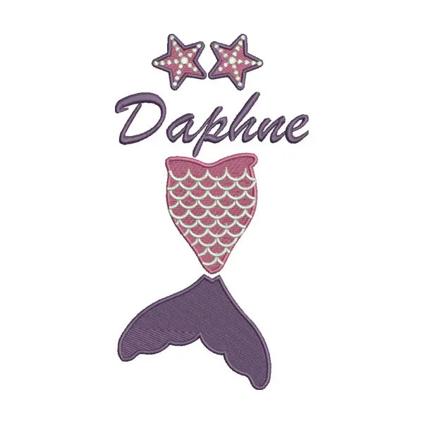 Daphne Mermaid Embroidery Design