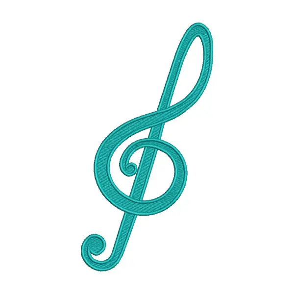 Treble Clef Embroidery Design