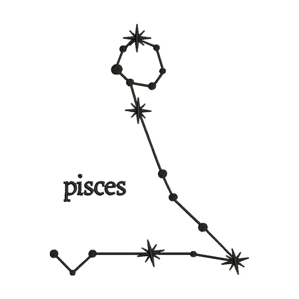 Pisces Constellation Embroidery Design