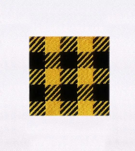 Black & Yellow Checkered Embroidery Design