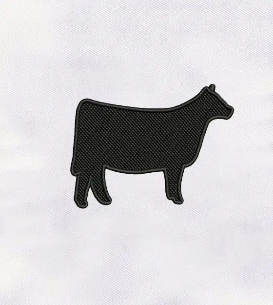 Cow Silhouette Embroidery Design