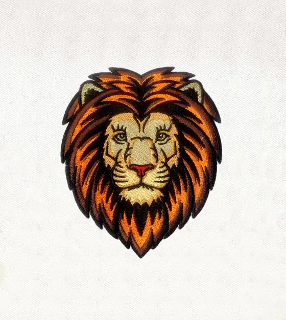 Lion Head Embroidery Design