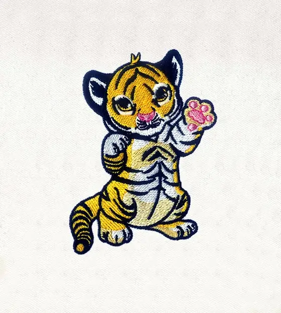 Cute Baby Tiger Cub Embroidery Design