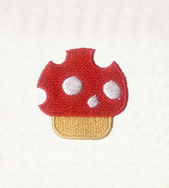 Red Polka Dot Mushroom Embroidery Design
