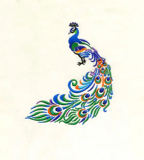 Elegant Indian Peacock Embroidery Design