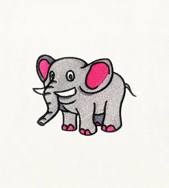Cute Baby Elephant Embroidery Design