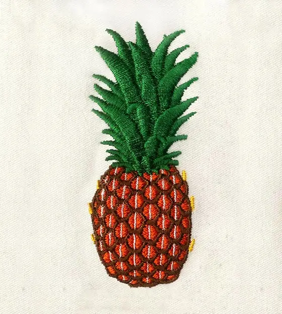 Realistic Pineapple Embroidery Design