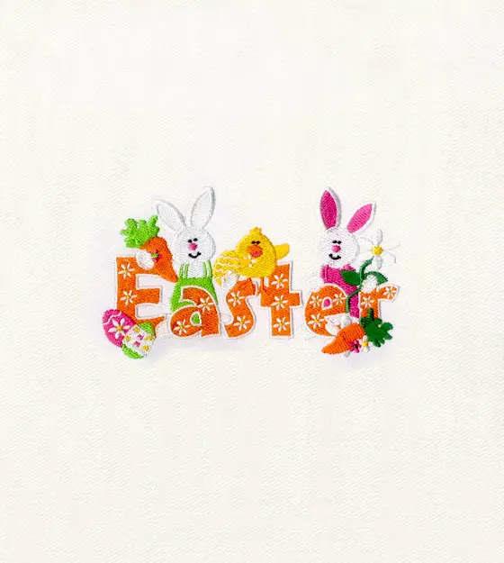 Cute Easter Bunny & Chick Embroidery Design