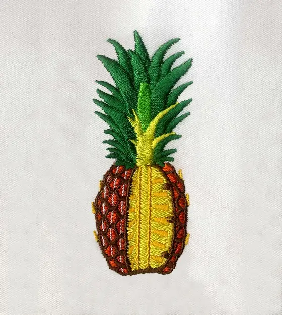 Juicy Quarter Cut Pineapple Embroidery Design