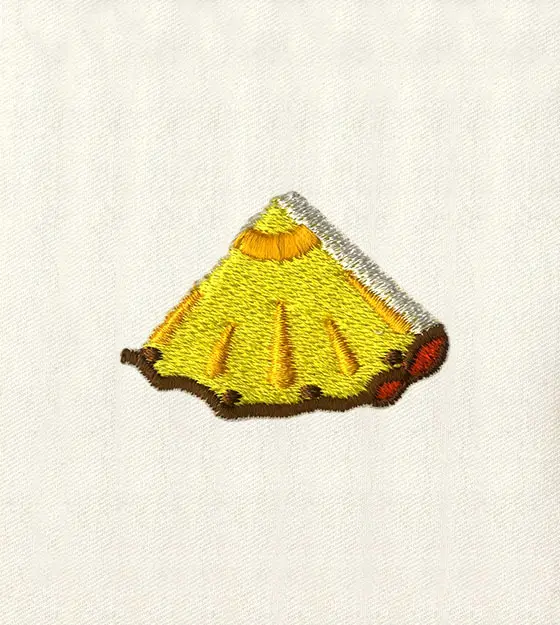 Refreshing Ripe Pineapple Slice Embroidery Design