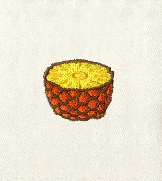 Savory Half-Cut Pineapple Embroidery Design
