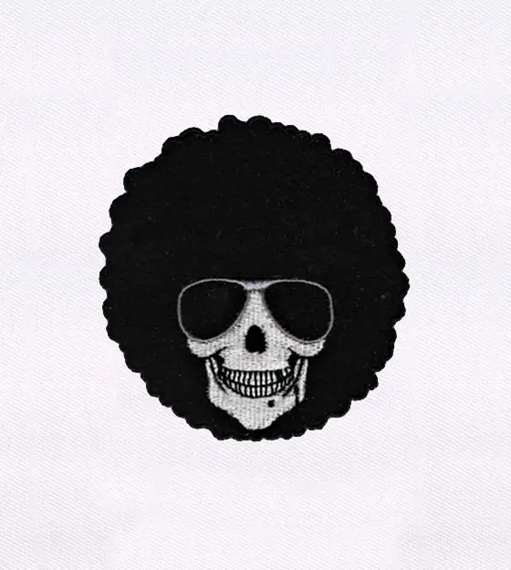 Afro Skull with Sunglasses Embroidery Design