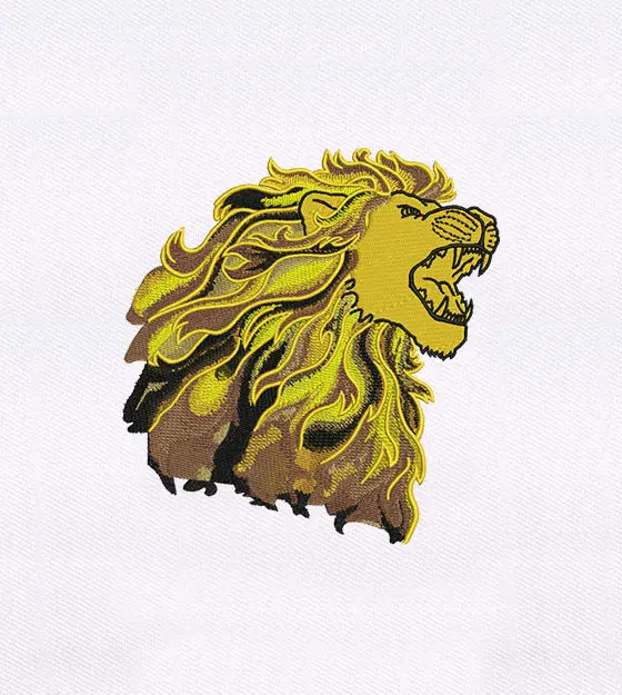 Fierce Roaring Lion Head Embroidery Design