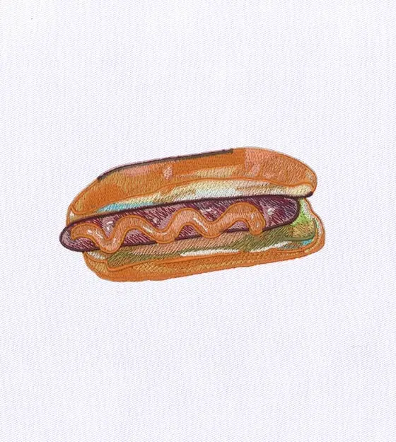 Hot Dog Embroidery Design – Fast