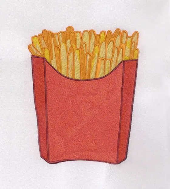 French Fries Embroidery Design