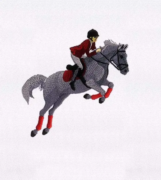 Horse Jumping Rider Embroidery Design