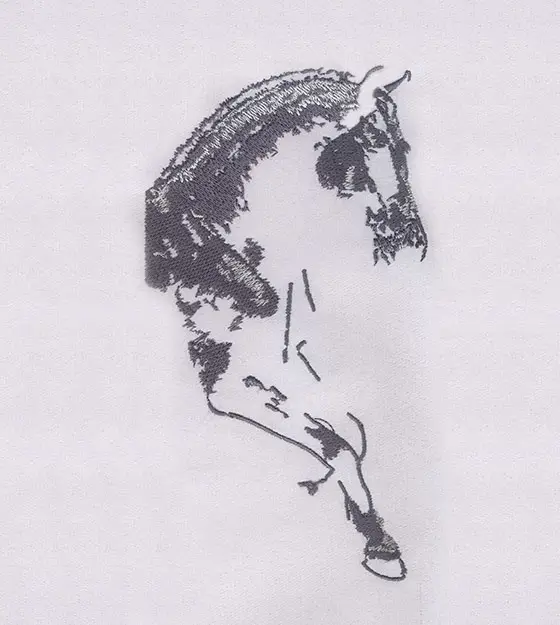 Elegant Horse Line Art Embroidery Design