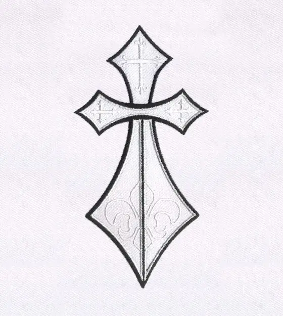 Elegant Cross Outline Embroidery Design
