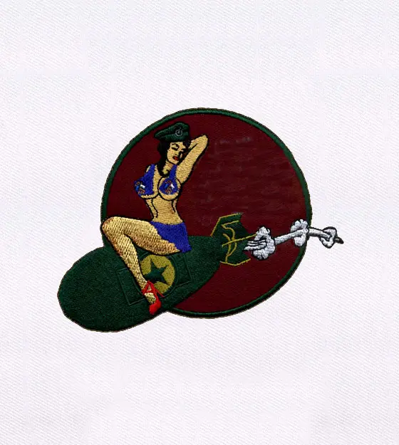 Beautiful Girl on Bomb Embroidery Design
