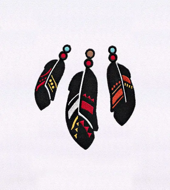 Native Feather Embroidery Design