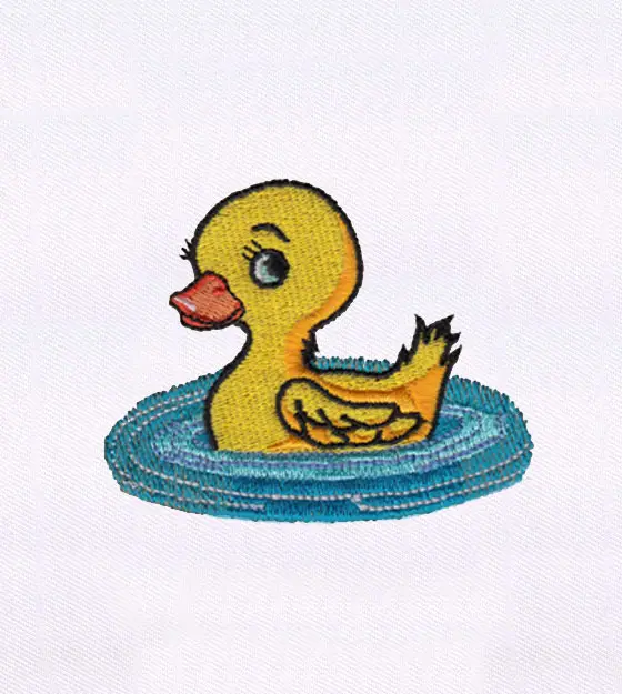 Cute Floating Duck Embroidery Design