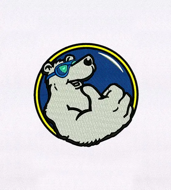 Polar Bear Mascot Embroidery Design