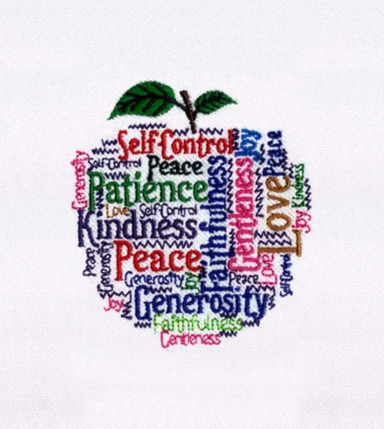 Apple Word Cloud Embroidery Design