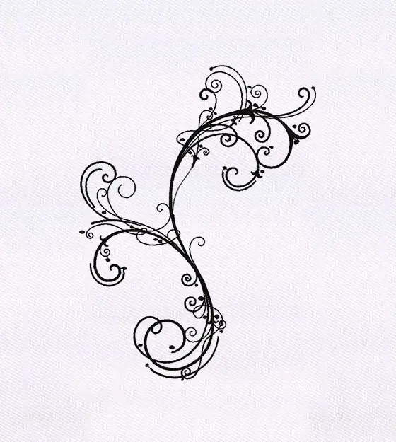 Elegant Swirl Embroidery Design