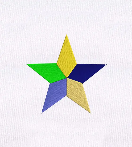 Multicolor Star Embroidery Design