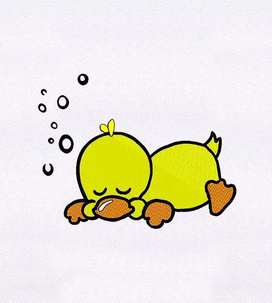 Sleeping Duckling Embroidery Design