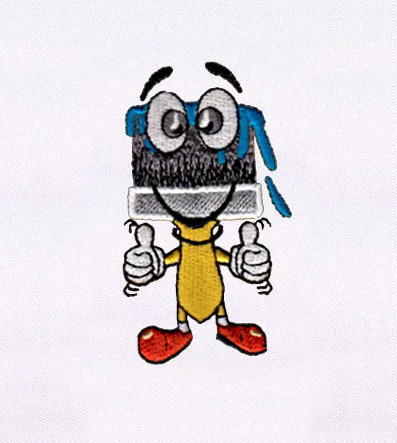Paint Brush Cartoon Embroidery Design