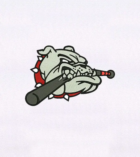 Bulldog Baseball Embroidery Design