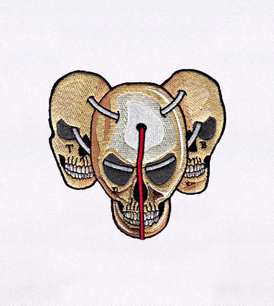 Three Skull Embroidery Design
