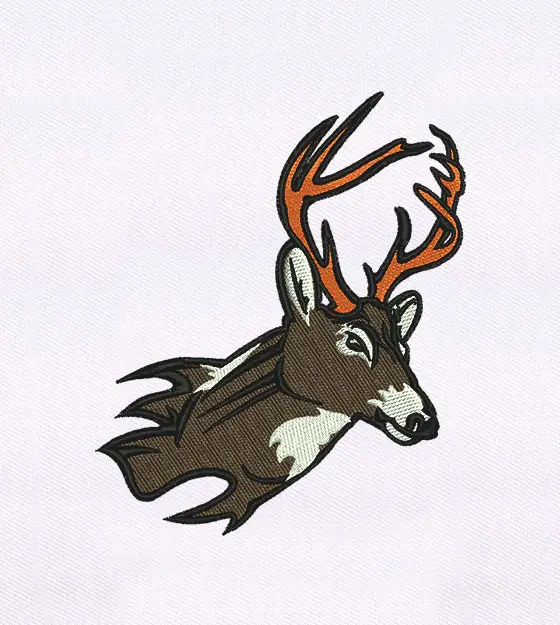 Deer Head Embroidery Design – Buck