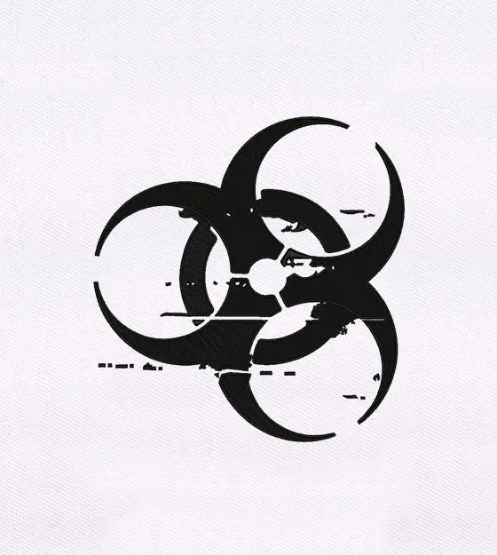 Biohazard Symbol Embroidery Design